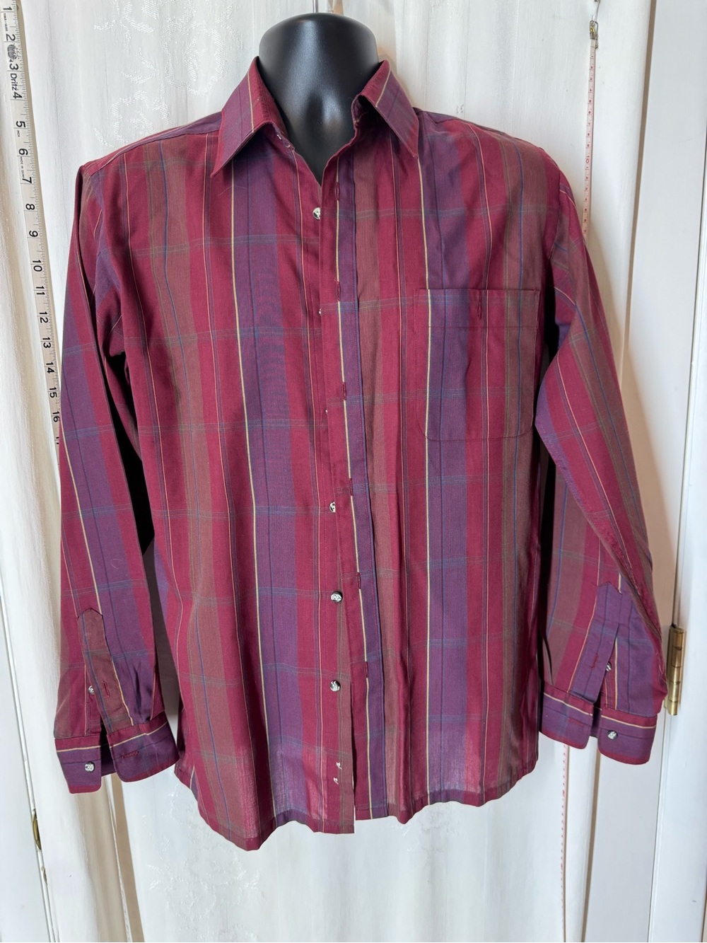 Vintage Carl Michaels Fitted Plaid Men's Shirt
